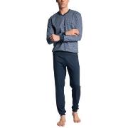 Calida Relax Choice Pyjama With Cuff Indigoblau Baumwolle Small Herren