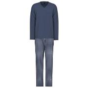 Calida Relax Imprint 1 Pyjamas Blau/Weiß Baumwolle Medium Herren