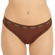 Calvin Klein Bottoms Up Refresh Thong Dunkelbraun Polyamid Small Damen