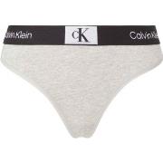 Calvin Klein 3P CK96 Cotton Thong Hellgrau Baumwolle Small Damen