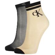 Calvin Klein 2P Eliza Quarter Sock Schwarz Polyamid Strl 37/41 Damen