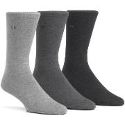 Calvin Klein 3P Eric Cotton Flat Knit Socks Hellgrau Gr 40/46 Herren