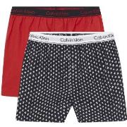 Calvin Klein 2P Holiday Woven Boxers Rot/Schwarz Polyamid Small Herren