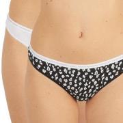 Calvin Klein 2P One Cotton Stretch Thong Schwarz/Weiß Baumwolle Medium...