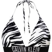 Calvin Klein Print Triangle Bikini Top Zebra Medium Damen