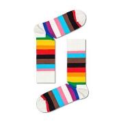 Happy Socks Pride Stripe Sock Weiß Muster Baumwolle Gr 41/46