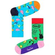 Happy Socks Rock Your Socks Friend Kids Sock Blau/Grün Baumwolle 4-6 å...