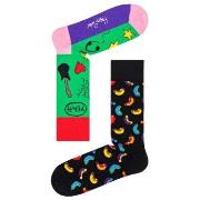 Happy Socks Rock Your Socks Friend Sock Schwarz/Grün Baumwolle Gr 41/4...