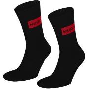 HUGO 2P Label Rib Socks Schwarz Gr 39/42 Herren