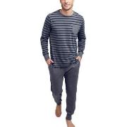 Jockey Cotton Nautical Stripe Pyjama Grau gestreift Baumwolle Small He...