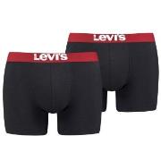 Levis 2P Base Boxer Schwarz/Rot Baumwolle Medium Herren