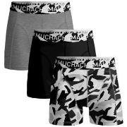 Muchachomalo 3P Cotton Stretch Duche Boxer Schwarz/Grau Baumwolle Smal...