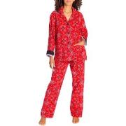 PJ Salvage Boots And Bonfires Pyjama Rot Baumwolle Small Damen