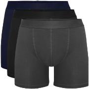 Resteröds 3P Bamboo Boxer Long leg Grau/Blau Small Herren