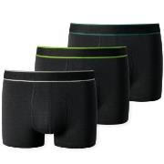 Schiesser 3P 95-5 Boxer Shorts Schwarz/Grün Baumwolle Small Herren