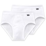 Schiesser 2P Essentials Fine Rib Sports Briefs Weiß Baumwolle Medium H...