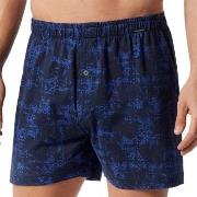 Schiesser 2P Fun Prints Boxer Shorts Blau Muster Baumwolle Medium Herr...