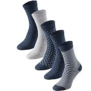 Schiesser 5P Women Socks Marine gemustert Gr 39/42 Damen