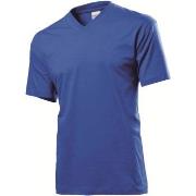 Stedman Classic V-Neck Men T-shirt Royalblau Baumwolle Small Herren