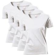 Stedman 4P Classic Women T-shirt Weiß Baumwolle Small Damen