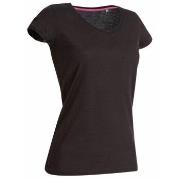 Stedman Megan V-neck Schwarz ringgesponnene Baumwolle Small Damen