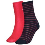 Tommy Hilfiger 2P Classic Small Stripe Socks Marine/Rot Gr 39/42 Damen
