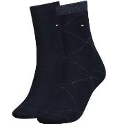 Tommy Hlfiger Women Graphic Argyle Sock 2P Marine Gr 39/42 Damen