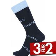 Claudio 3P Patterned Cotton Socks Marine/Blau Gr 40/47 Herren