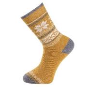 Trofe Knitted Patterned Wool Sock Gelb Gr 39/42 Damen