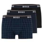 BOSS 3P Power Design Cotton Stretch Trunks Schwarz/Blau Baumwolle Medi...