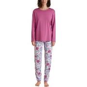 Calida African Dreams Pyjamas Rosa geblümt Baumwolle Small Damen