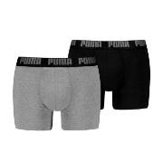 Puma 2P Men Everyday Basic Boxer Schwarz/Grau Baumwolle Small Herren