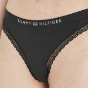 Tommy Hilfiger Tonal Logo Lace Thong Schwarz Small Damen