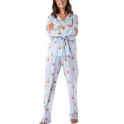 PJ Salvage Playful Prints Long Pyjamas Blau Muster Small Damen