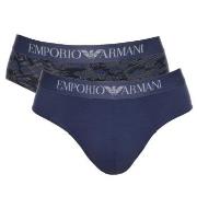 Armani Cotton Stretch Print Briefs 2P Blau Muster Baumwolle Small Herr...