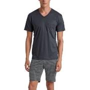 Calida Relax Swiss Edition Short Pyjama Anthrazit Baumwolle Small Herr...