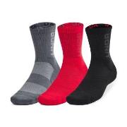 Under Armour 3P Mid Crew Maker Socks Schwarz/Rot Medium