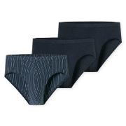 Schiesser 3P 95-5 Essentials Supermini Brief Blau Muster Baumwolle Med...