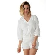 PJ Salvage Sweatheart Pointelle Cardigan Weiß Muster Baumwolle Small D...