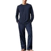 Calvin Klein Cotton Poplin Long Sleeve Pant Set Marine Small Damen