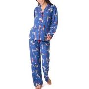 PJ Salvage Long Sleeve Flannel Pyjama Blau Muster Baumwolle X-Large Da...