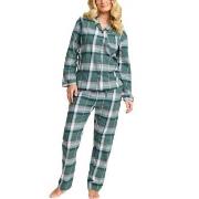 Damella Cotton Flannel Pyjamas Grün gemustert Baumwolle Medium Damen