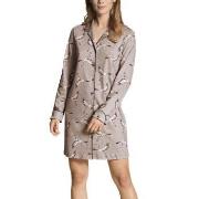 Calida Artisan Nights Nightshirt Taupe Velours Baumwolle Small Damen