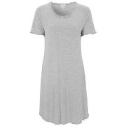 Damella Bamboo Plain Short Sleeve Nightdress Hellgrau Bambus Small Dam...