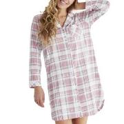 Damella Checked Long Sleeve Nightdress Kariert Baumwolle Small Damen