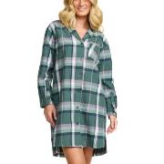 Damella Flannel Nightshirt Grün gemustert Baumwolle Small Damen