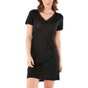 Damella Silk Nightdress SS Schwarz Seide Small Damen