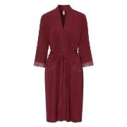 Damella Viscose Plain Lace Robe Weinrot Viskose Small Damen