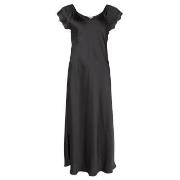 Lady Avenue Pure Silk Shortsleeve Long Nightdress Schwarz Seide Small ...