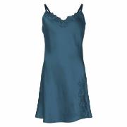 Lady Avenue Pure Silk Slip With Lace Petrol Seide Medium Damen